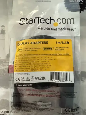 Cdp2dp1mbd Startech Usb-c To Displayport 1m/3.3ft Display Cable