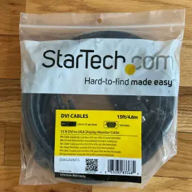 Dp2vgamm15b Startech Startech.com Dvi-a 17 Pin To Vga Male 15ft Display Monitor Cable Dvivgamm15