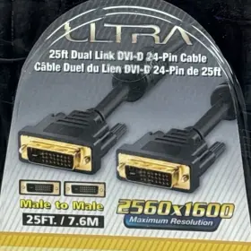 U12-40515 Startech It Ultra 25ft Dvi-d Dual Link Gold Plated 24-pin Male To Cable 2560x1600