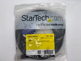 Sveconus15 Startech 15ft 2-in-1 Ultra Thin Usb Kvm Cable Vga Hd-15 To
