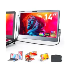 F1-jjsz-01 Techgiantsz F2 Triple Portable Monitor Extender Aluminum Alloy Dual 14ftft Display Multi-an
