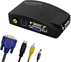 Tobo Digital 711181208306 Gintooyun Rca To Vga Adapter Composite Av S-video Converter For Hdtv Mon