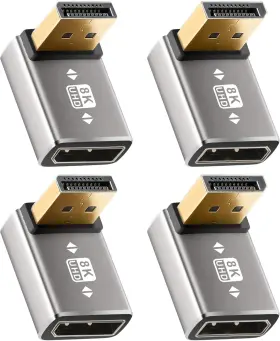 Togconn 711181696332 8k 90 Degree Displayport 1.4 Adapter 4-pack Up And Down Right Angle Dp Male T