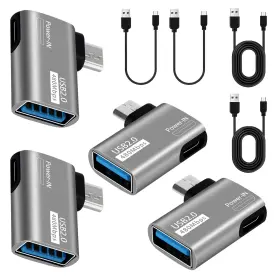 Tog-90 Togconn Microm-a2f-4pk 4 Pack Otg Cable Adapter For Fire Tv Stick 90 Degree Left And Right Angle Power