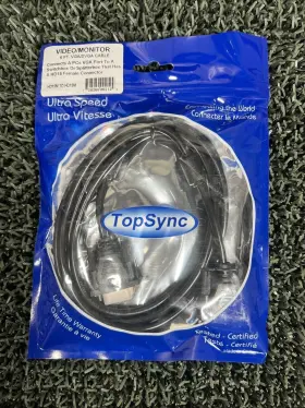 Hd15m Topsync 728280002124 Video/monitor Vga/svga Cable 6ft L Heavy Duty 15 Pin To #141