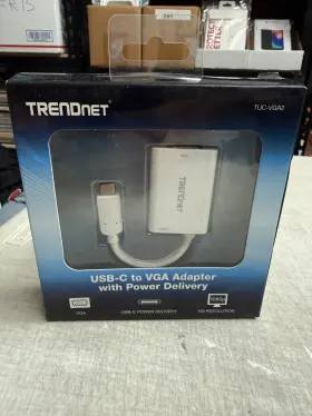 Trendnet 710931180107 Usb-c To Vga Adapter Power Delivery 1080p Video Converter Tuc-vga2 New