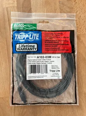A102-03m Tripp Lite New - Toslink Digital Optical Audio Cable 10ft