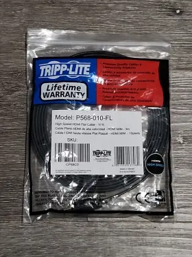 P568-010-fl Tripp Lite 10ft High Speed Hdmi Flat Cable Digital Video Audio Black