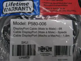 P580-006 Tripp Lite 22 Lot - New 6ft Ft Displayport Male To Video Pc Cord 4k #2