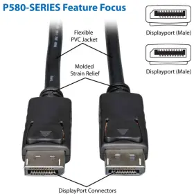 P580-020 Tripp Lite 20ft Displayport Cable With Latches Video / Audio Dp 4k X 2k M/m #3