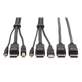 P783-010-dp Tripplite Tripp Lite Dual Displayport Kvm Cable Kit 4k Usb 3.5 Mm Audio 3xm/3xm 10ft