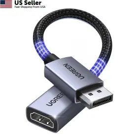 65982s Ugreen 4k Displayport To Hdmi Adapter Unidirectional Dp 1.2 Pc Grey
