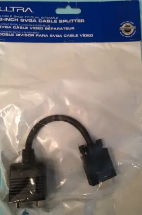 U12-41885 Ultra A-male Svga To B-female X2 8-inch Vga Cable Adapter -