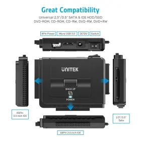 Unitek 894160003461 Usb 3.0 To Ide And Sata Converter External Hard Drive Adapter Kit For Univers #3
