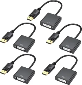 Gi005 Urelegan Displayport To Dvi Adapter Cable 5-pack Dvi-d Single Link Ada
