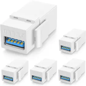 43235-120963 Urwoow Usb 2.0/3.0 Type A/b Male Female Keystone Jack Flush Insert Wall-plate Snap-in
