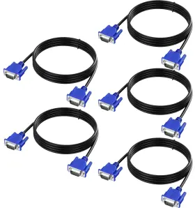 Uv-cable 755673751437 5pack Vga 6 Feetmale To Male Monitor Computer Adapter Cord H