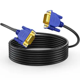 Auric-qqai-207 Uv-cable 25ft Vga Male To Shielded 1080p Hd For Tv/pc/projector Blue