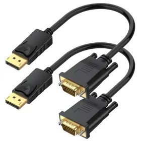 Uvcable220429002 Uv-cable Displayport To Vga 1.5ft 2-pack Male Hd 1080p Computer Tv