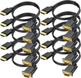 Uvceraai003 Uv-cable Hdmi To Vga 6 Ft 10-pack Gold-plated Computer 6ft Black