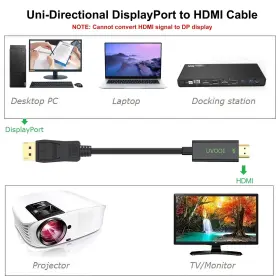 Uvooi 756040909987 4k Displayport To Hdmi Cable 15ft 15 Feet High Speed Display Port Dp Hdm #2