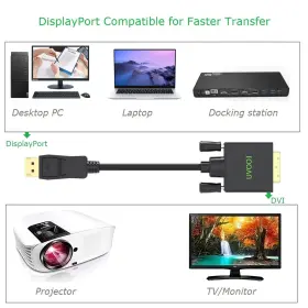 Uvooi 756040910280 Displayport To Dvi Cable 15 Feet Dp Dvi-d Male Adapter Comp #2