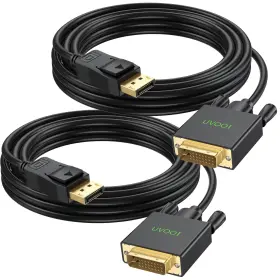 Dww-fw52 Uvooi Displayport To Dvi Cable 10ft 2-pack Dp Cord Male Compa