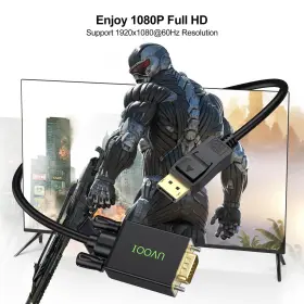 Uvooidirect 308075282629 Display Port To Vga Cable 6ft Displayport Dp Male Adapter Cord Goldplated #2