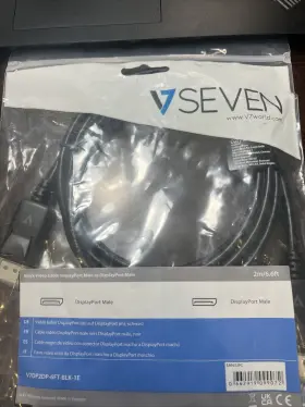 V7 662919099072 Seven Video Display Port Male Adapter Cable Cord Black
