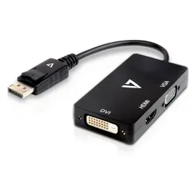 V7dp-vgadvihdmi-1n V7 Displayport Adapter M To Vga Hdmi Or Dvi F - Black