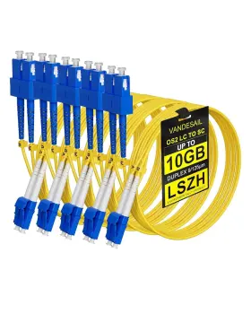 B-os2-lcsc-4-5p Vandesail 5pack Lc To Sc Fiber Patch Cable Single Mode Duplex 1g/10gb Os2 Fi