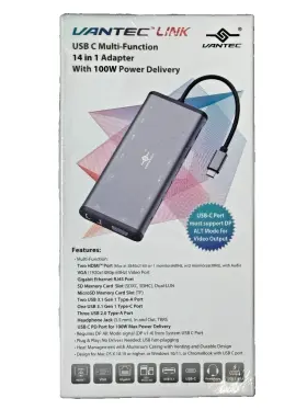 Cb-cu305mdsh Vantec Link Usb C Multi-function 14 In 1 Adapter With 100w Power Delivery