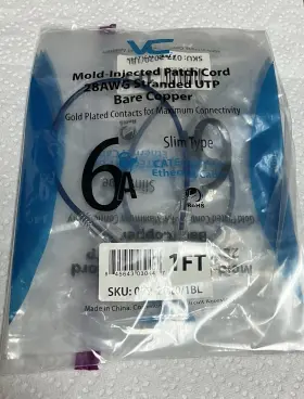 077-2020 Vertical 077-2020/1bl Slim Type 1ft Patch Cords - 5 Pack