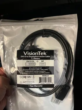 900823 Visiontek Dvi-d To Displayport Active Cable 1.5 Meters - New