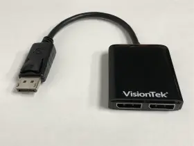 901104 Visiontek Displayport To Dual Adapter Mst Hub - Black