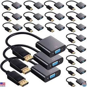 B0blhg234k Visit The Yunsailing Store 10-pack Gold-plated Displayport To Vga Adapters For Laptops And Pcs