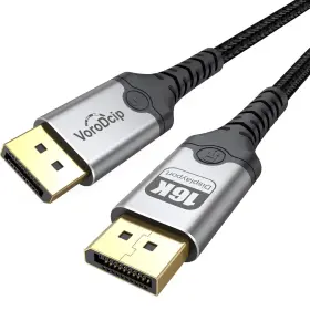 Vorodcip Dr002-13 Displayport 2.1 Cable 6 Ft 80gbps Dp Up To 16k 60hz 8k 120hz Feet Grey