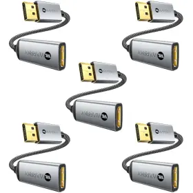 Warrky-av-dh03 Warrky 4k Displayport To Hdmi Adapter 5 Pack Metal Case Gold-plated Pins Uni-dire