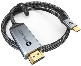 Yisu-ch15 Warrky Usb C To Hdmi Cable 4k 10ft / 3m Braided High Speed Thunderbolt 3 Hdm