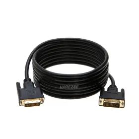 Wirezee 810008240342 Dvi-d Dual Link Cable 25ft Male To 5gbps High-speed Black Connector