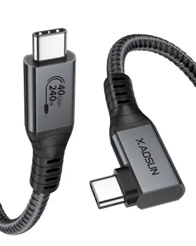 4041-91297-u4l-0.6m-us Xaosun Usb 4 Cable For Thunderbolt Right Angle 90 Degree 240w C To Wit