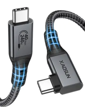 U4l01-240w Xaosun 240w Usb 4 Cable For Thunderbolt 3.3ft Right Angle 90