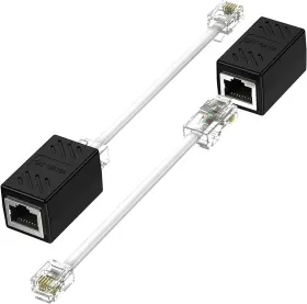 Xczzyb-019 Xczzyb 445023797750 Phone Jack To Ethernet Cable Adapter Rj45 8p8c Female Rj11 6p4c Male For Lan