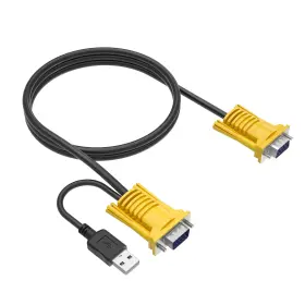 Yinker 796042176567 Usb Vga Kvm Cable 10 Ft 2 In 1 Male To Cord Switch Pack Yellow