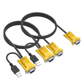 Yinker 796042176598 Vga Kvm Cable 16ft Usb 2in1 For Switch 2pack 5m