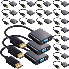 Yunsailing 705353049491 10 Pack Displayport To Vga Adapters Gold Plated Compatible With Lapto