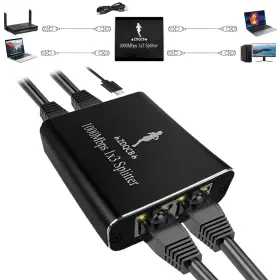 Zdqcb 974791890611 Ethernet Splitter 1 To 3 High Speed Internet And Switch For Cat5 Cat5e