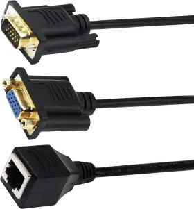 Zdycgtime 799899854893 Rj45 To Vga Cable 15pin Port Female&male Female Cat5/6 Ethernet Lan #3