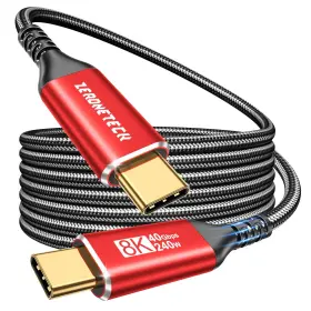 Zeroneteck Lrdz005 40gbps Usb 4 Cable For Thunderbolt Red 6.6ft Durable C Monitor Cab