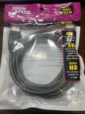 Zoom Speed 644766417124 High Hdmi With Ethernet 6ft Cable 4k 3d Ultra
